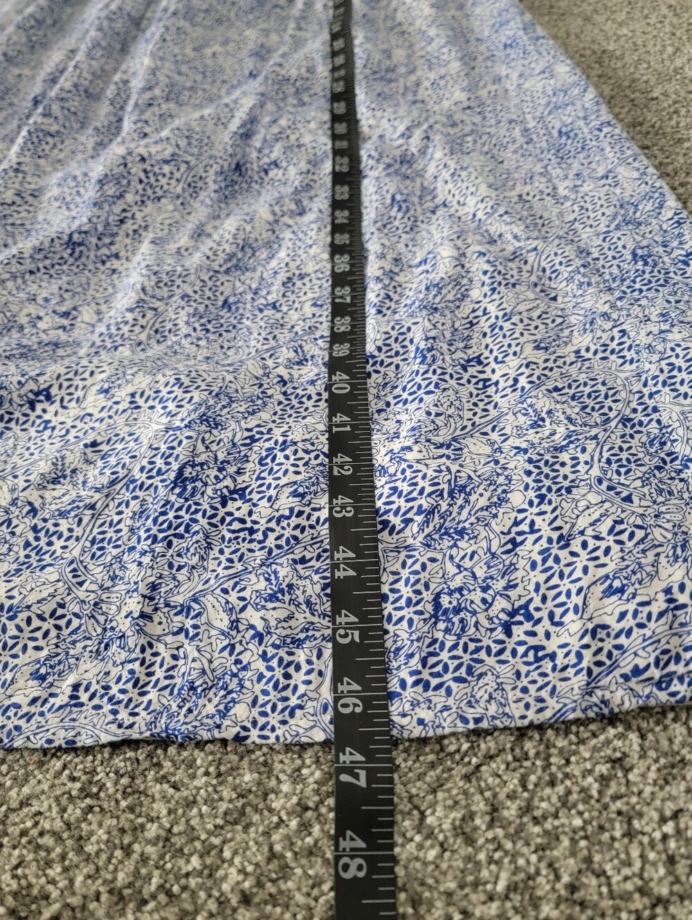 Strapless Blue Patterned Summer Dress - Picture 4 of 7